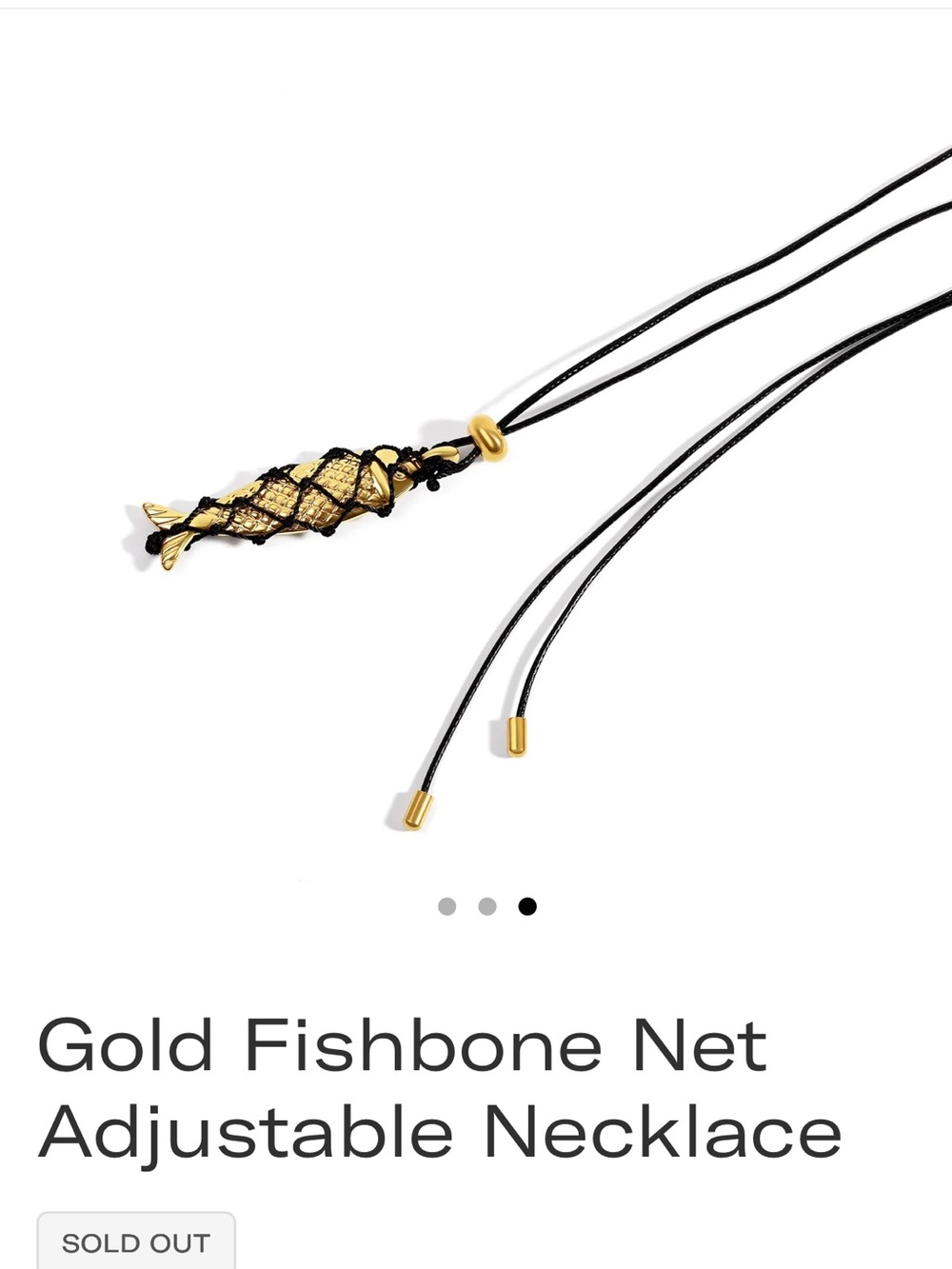 Gold Fishbone Net Adjustable Necklace